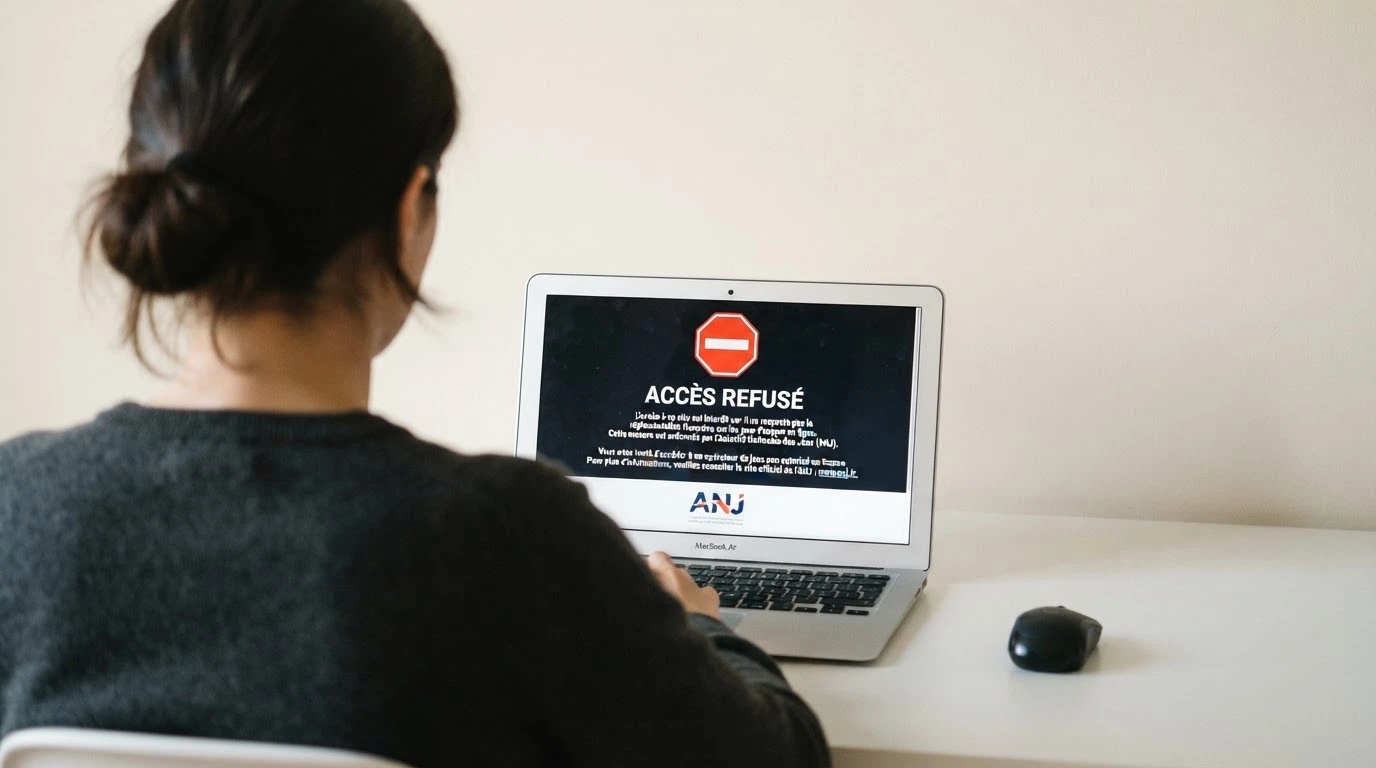 Page de la liste noire de l'ANJ listant des noms de sites bloqués