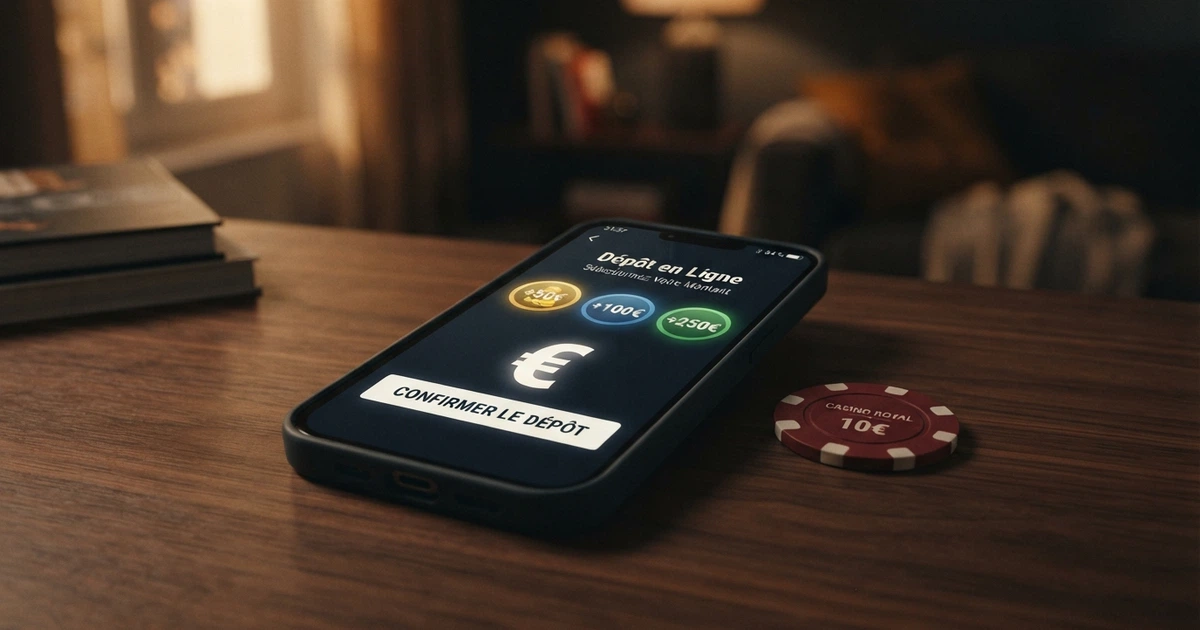 Interface d'un casino en ligne affichant des options de dépôt en Bitcoin, Ethereum et USDT avec la mention retrait instantané