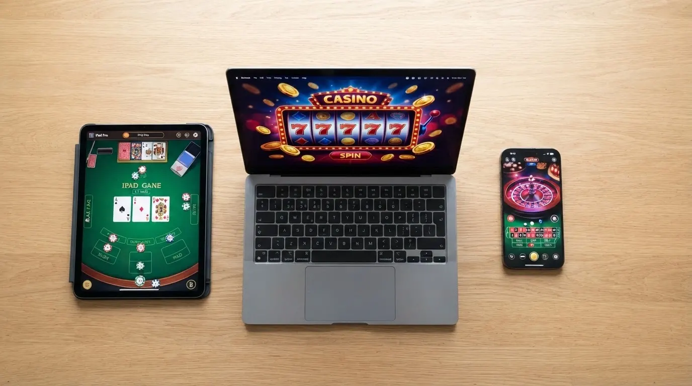 Un écran partagé entre plusieurs casinos en ligne affichant leur page d'accueil, avec le logo Dogecoin visible sur chacun