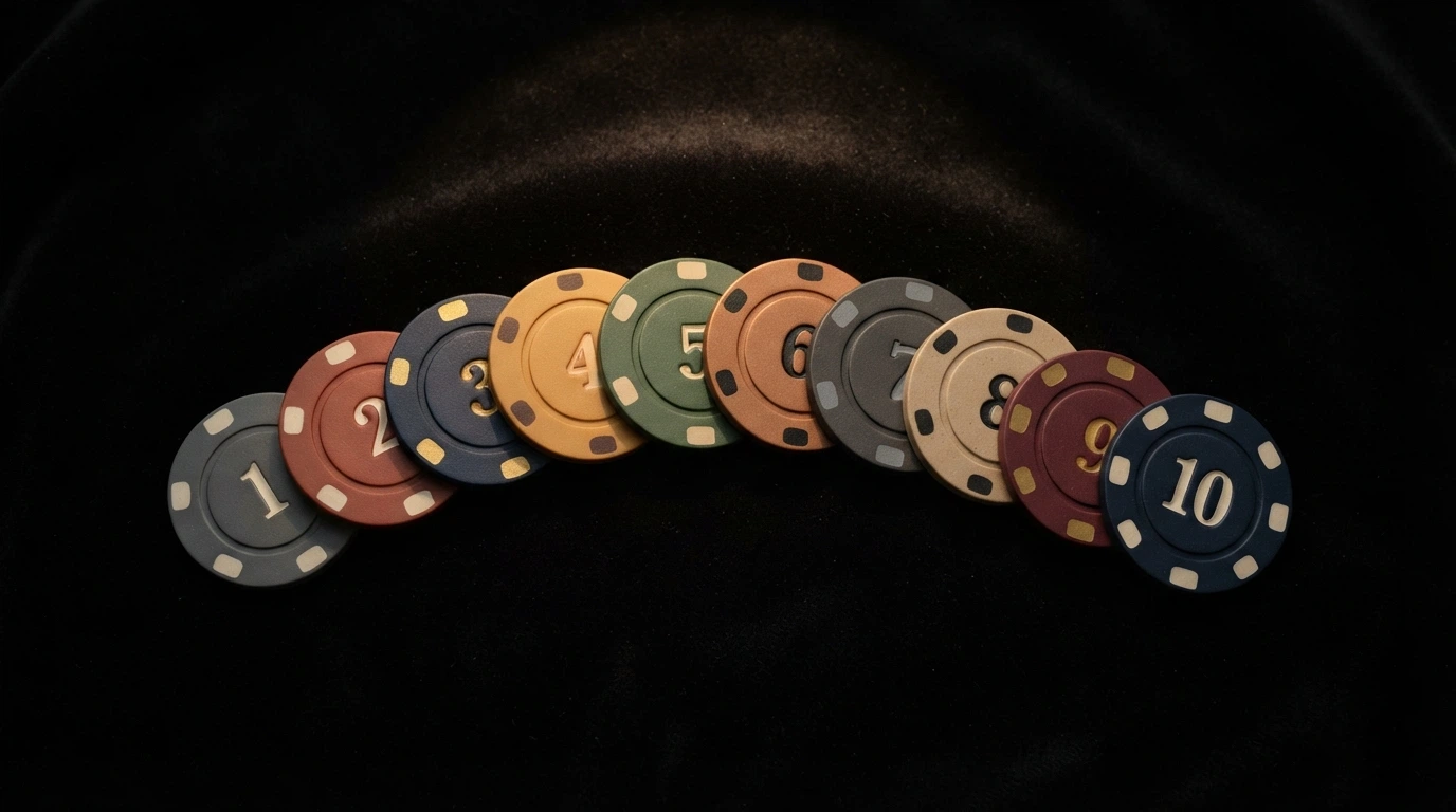 Dix cartes de casino disposées en éventail sur fond sombre, chacune portant un nom d'opérateur sans logo distinctif, avec la mention « non agréé ANJ » en filigrane
