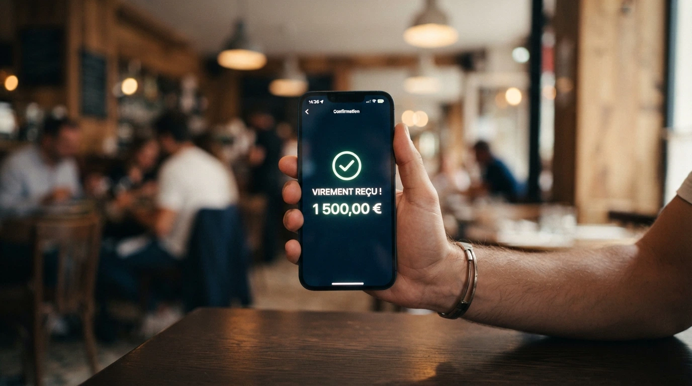 Téléphone portable affichant l'application MuchBetter ouverte sur l'écran de confirmation d'un dépôt casino