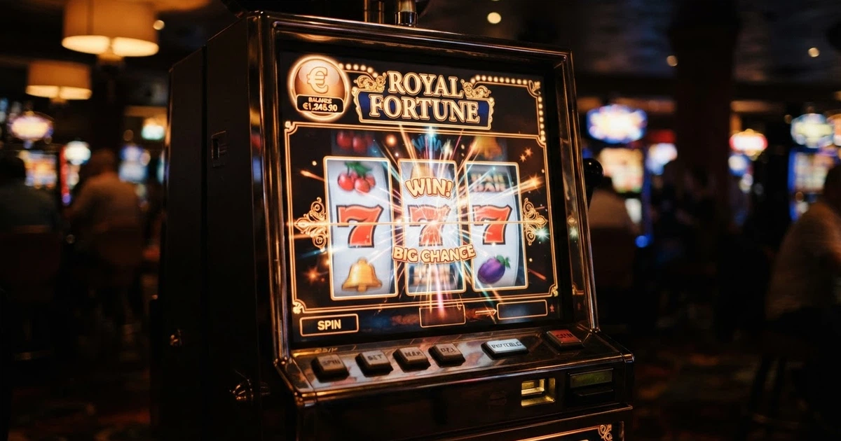 Interface de casino en ligne affichant une promotion de tours gratuits sur une machine à sous colorée