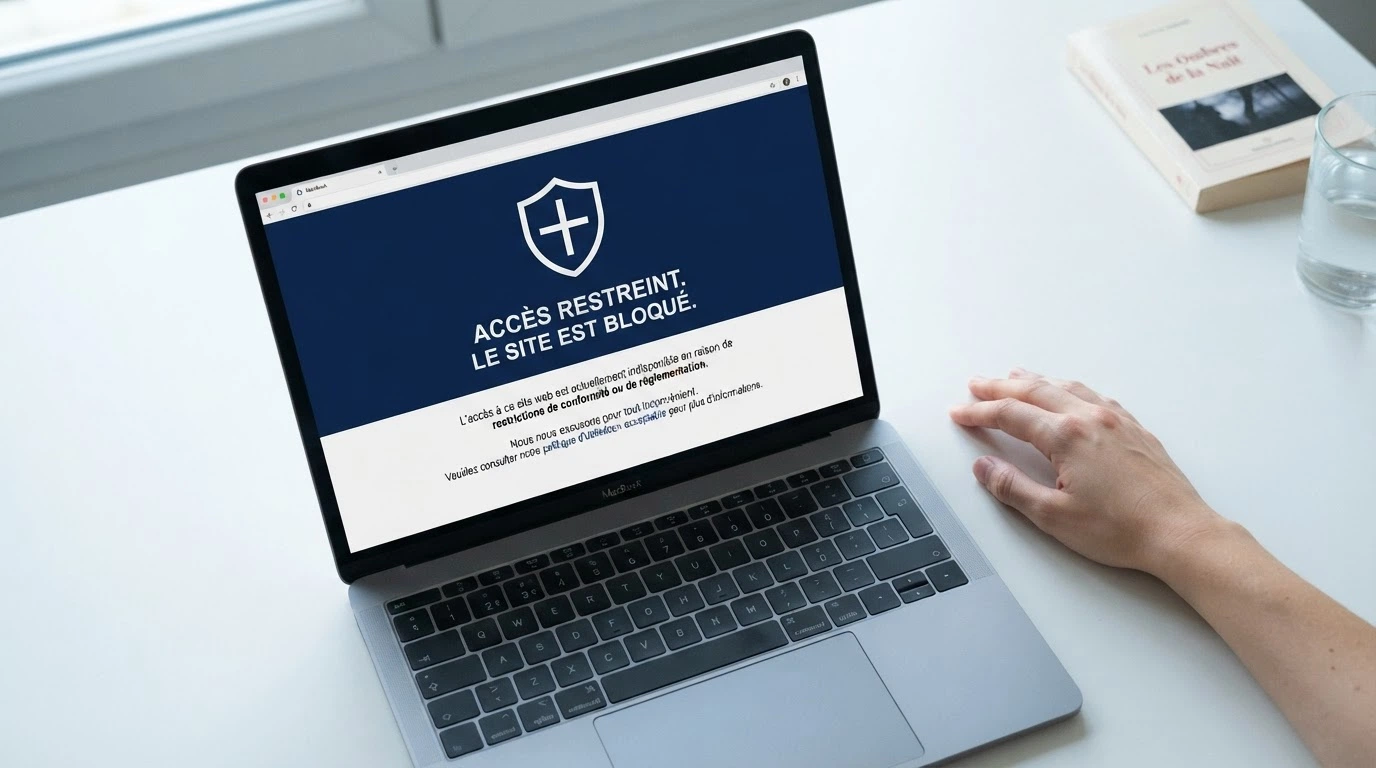 Page d'accueil du site anj.fr avec le bandeau « Lutter contre l'offre illégale » et le logo de l'Autorité nationale des jeux, sur fond bleu institutionnel