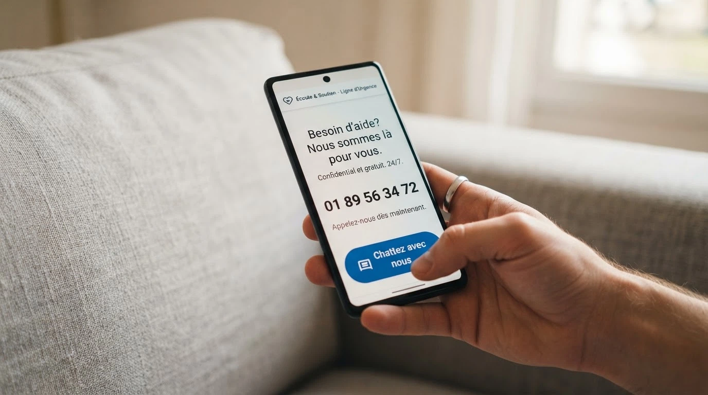 Page d'accueil de Joueurs Info Service avec le numéro 09 74 75 13 13 et le bouton de chat en ligne