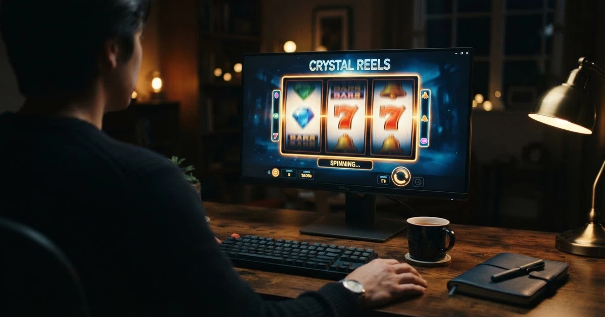 Interface d'un casino en ligne affichant une bibliothèque de machines à sous sur un écran d'ordinateur, avec la mention « jeu illégal en France » en surimpression éditoriale