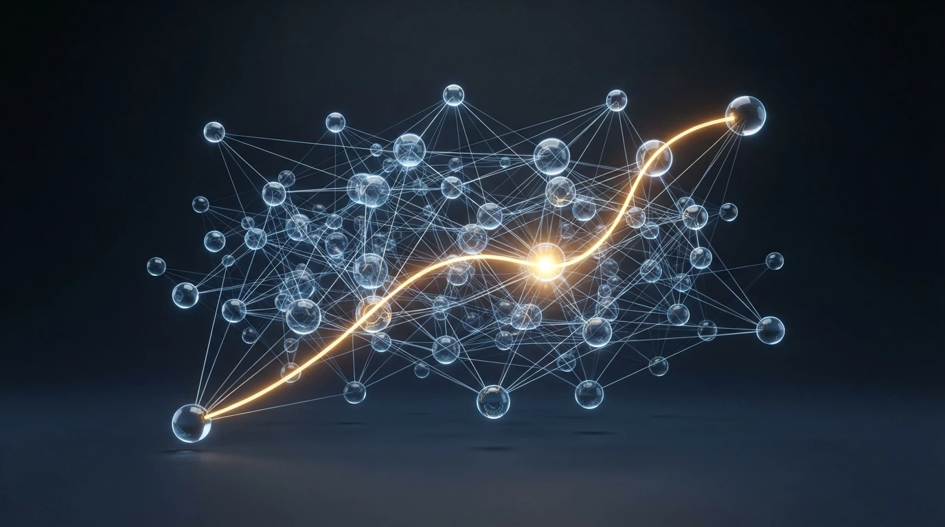 Représentation graphique d'une transaction XRP validée sur la blockchain Ripple, avec les nœuds du réseau